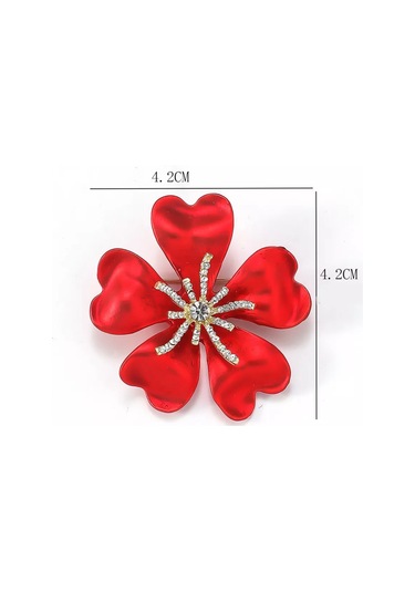 Bijoubijou Broş Çiçek 253368973 Kırmızı