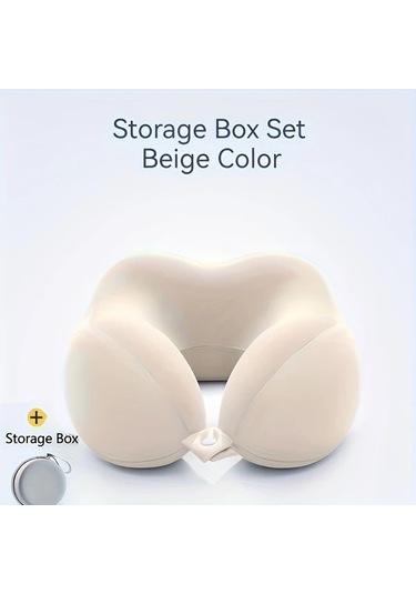 Fochsia Beige U Şeklinde Boyun Yastığı Hafif Taşınabilir Yavaş Geri Tepkili Memory Foam