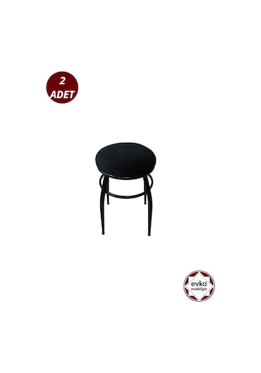 Evko Mobilya Tabure, Bar Taburesi, 2'li Tabure, Siyah Ayaklı-siyahbf