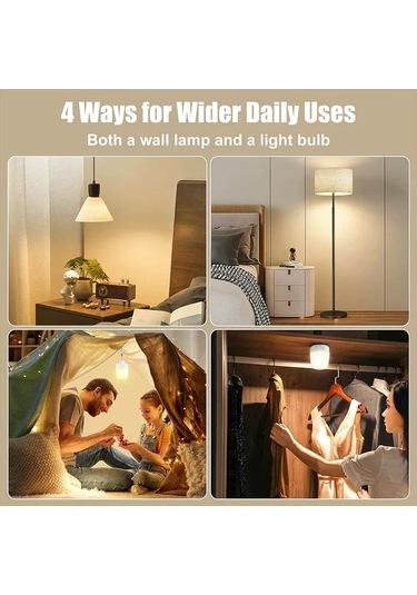 Yunboo E27 Şarjlı Manyetik Lamba: 3 Renk Tonu, Uzaktan Kumanda, Zamanlama, Gece Lambası Ve Acil Işık Fonksiyonu Diğer