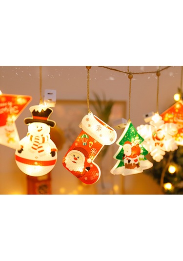 Yifomall 6 Adet Noel Led Asma Aydınlatma, 3 Aydınlatma Modu Sürekli/çabuk Flash/yavaş Flash , Islak Beyaz Işık, Noel Dekorasyonu Çok Renkli