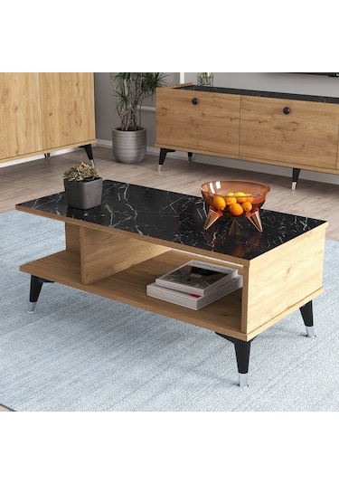 MOXEN MS2 MİRA ORTA SEHPA SEPET-BENDİR / MERMER DESENLİ