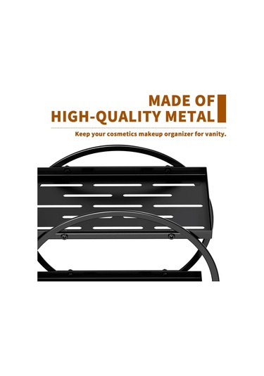 Sones 2 Katlı Kozmetik Sergileme Tepsisi Makyaj Düzenleyici Ve Saklama Şifonyer Banyo Siyah