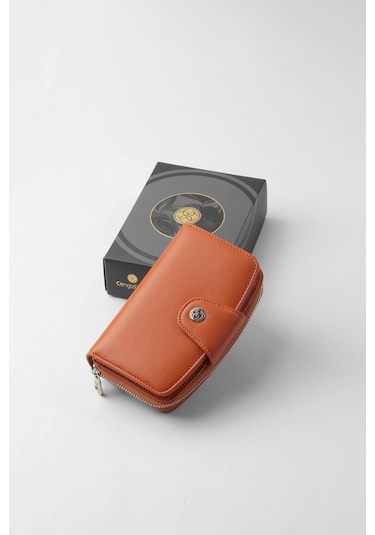 Cengiz Pakel Orta Boy Çıt Çıt Detaylı Kadın Cüzdan/portföy - 65300 - Kiremit 65300-kiremit