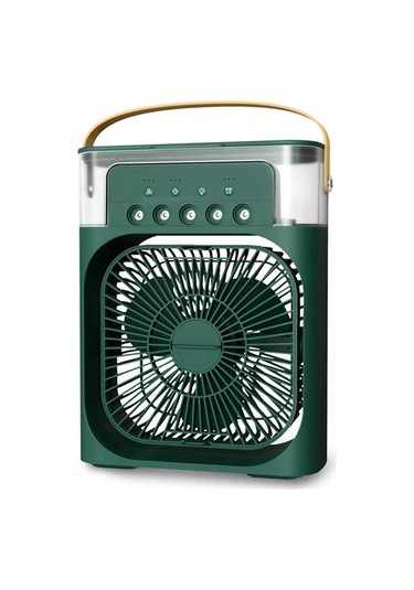Monyee Yeşil 5 Delikli Spreyli Nano Atomizasyon Klima Fanı - 6 İnç Hızlı Soğutma, 7 Renkli Işık, Usb-c, Ofis & Yatak Odası Diğer