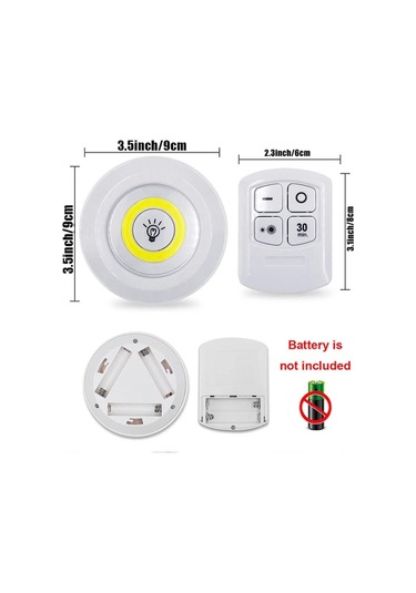 Beyaz Işık 3 Parça 6 Adet/3 Adet Akıllı Kablosuz Led Dolap Işıkları Cob Gece Lambası Uzaktan Kumanda İle - Gardırop, Mutfak Ve Daha Fazlası İçin Mükemmel