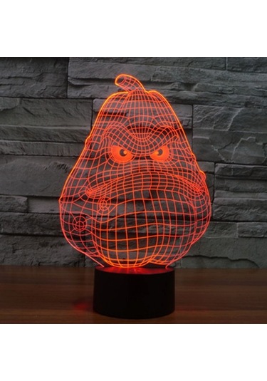 Sones Beyaz Kabak Tarzı 3d Dokunmatik Anahtarı Kontrol Led Işık, 7 Renk Renk Değişikliği Yaratıcı Görsel Stereo Lamba Masa Lambası Gece Lambası Çok Renkli