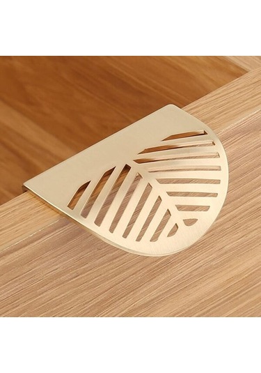 Altın Dolap Kulpu 4 Adet. Yaprak Kulp Şekli Altın Pirinç Mobilya Kulpları Bakır Mutfak Kapı Çekmecesi Kulpları 6mm, Kapı Kalınlığı 20mm