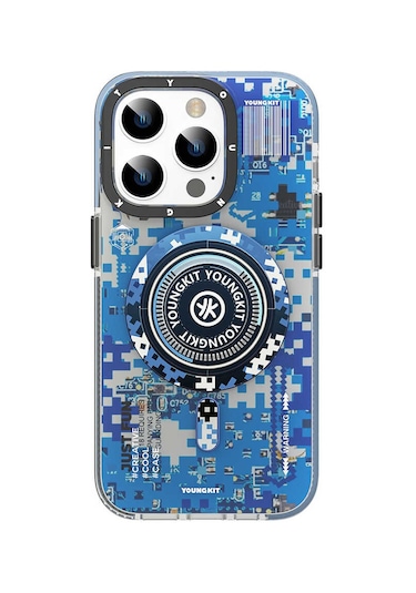 Youngkit iPhone Uyumlu 14 Pro Max Kılıf Magsafe Şarj Özellikli YoungKit Kamuflaj Serisi Kapak YOUNGKİT-25491