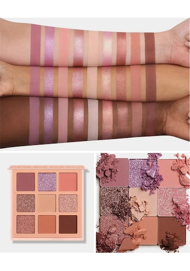 Mod Göz Farı Paleti 9'lu Mat Göz Farı Paleti Parıltılı Göz Farı Makyaj Nude 01 C01