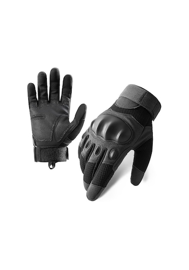 Snapbuy Korumalı Motosiklet Eldiveni Askeri Tarz, Kaymaz, Sert Kabuklu Model Siyah