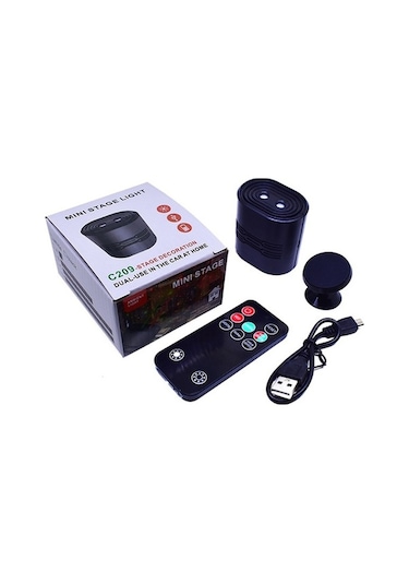 Tongxida Usb Şarj Mini Lazer Sahne Işığı, 8 Renkli Siyah, C209 Diğer