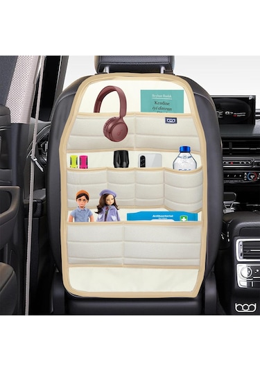 Bod Ecolux Serisi Taytüyü Araba Oto Koltuk Arkası Eşya Düzenleyici Araç İçi Organizer Bej