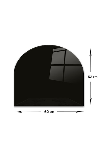 Decorita Cam Ocak Arkası Koruyucu | Oval Şekilli|Düz Renk - Siyah