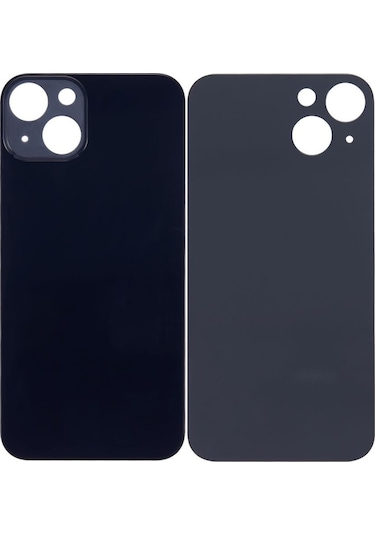 Apple Uyumlu iPhone 13 Logolu Arka Pil Batarya Kapağı - Lens Hariç Siyah