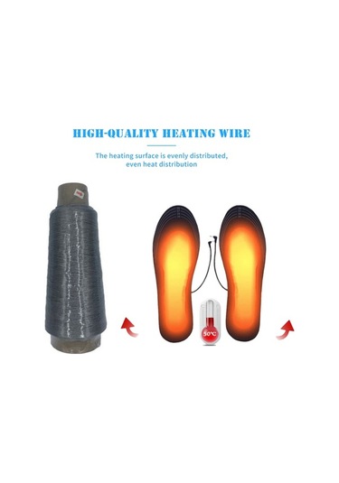 Ulzyvf Usb Şarjlı Isıtmalı Ayakkabı Tabanı - Kışlık Sıcak Tabanlık 5.5-9.5 Siyah Siyah