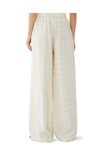Rohe Şık Polka Noktalı Ipek Pantolon Creme