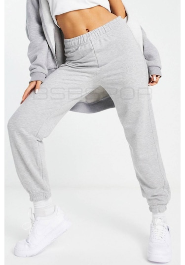 Kadın Gri Oversize Eşofman Altı Jogger Gri