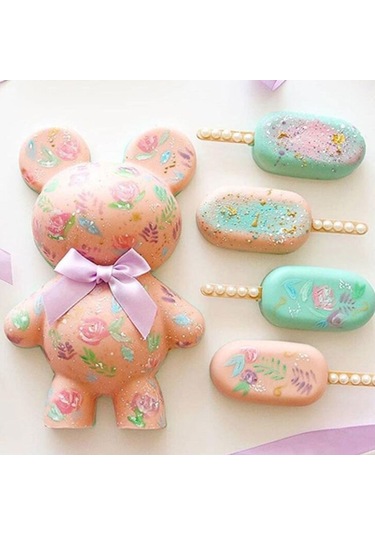 Soulader 3 Boyutlu Sevimli Ayı Şekilli Silikon Kalıp Kırılabilir Çikolata Yapımı İçin Mousse Pasta Dekorasyonu Ve Fırıncılık Aksesuarları Mutfak Ürünleri Çok Renkli