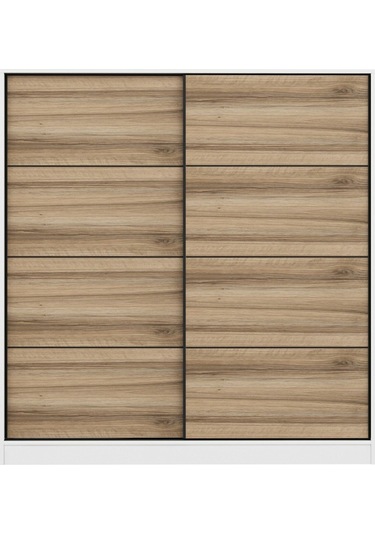 Minar Kale 2 Kapaklı Sürgülü Dolap 180 Cm - Beyaz/dore 190cm