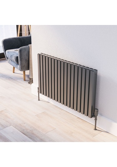 Sıesta Double Serisi Siyah Alüminyum Radyatör Yükseklik 600 Mm Genişlik 1820mm 31 Dilim