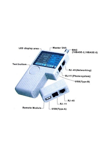 Didadodo 4'lü Kablolu Test Cihazı: Rj45, Rj11, Usb, Bnc, Hızlı Ağ Test Cihazı