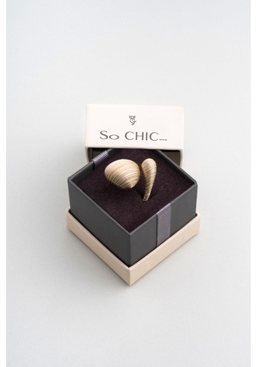 Mirena Damla 18 Ayar Sarı Altın Kaplama Gümüş Yüzük Sarı