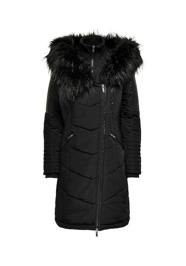 Only Kapüşonlu Siyah Kadın Kaban 15295396 001