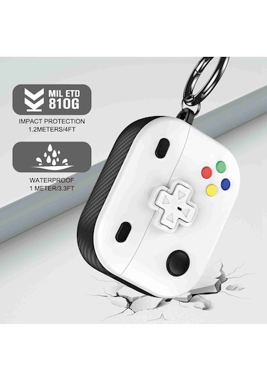 Airpods Uyumlu Pro Oyun Konsolu Şekli Kablosuz Kulaklık Koruyucu Kılıf İçin Yeşil