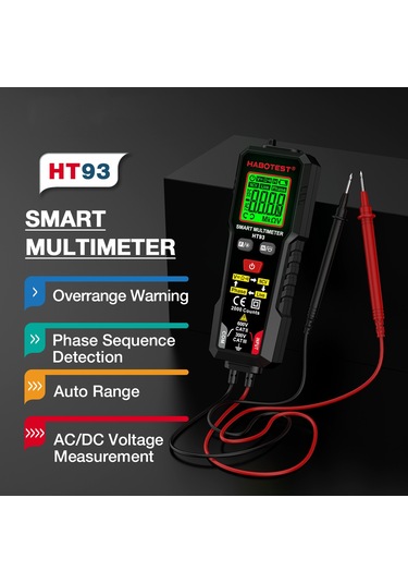 Habotest Ht93 Gerilim Test Cihazı Dijital Multimetre