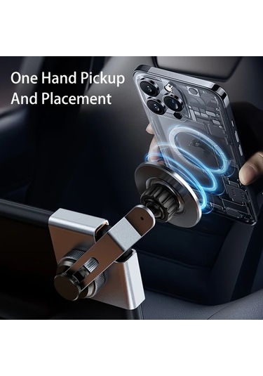Honeybeeshop Yc26 P10s Plastik Model Araba Telefon Tutucu Alüminyum Taban Manyetik Navigasyon Braketi Titreşim Önleyici Tesla Model Y 3 Ekran Uyumlu