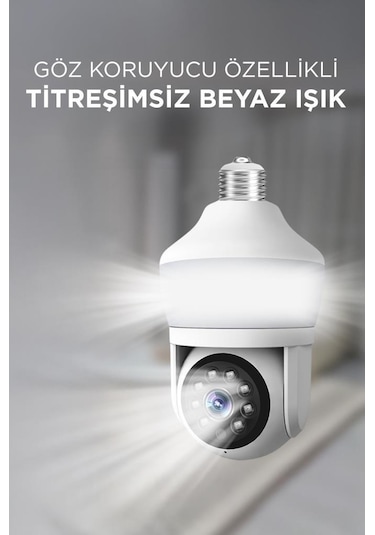 Torima CMR-26 360 Full HD 1080P Ampül Wifi Smart Ip Güvenlik Kamerası Beyaz