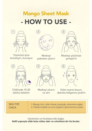 Lebelage Mango Nemlendirici Kağıt Maske Lebelage Fruit Mango Mask