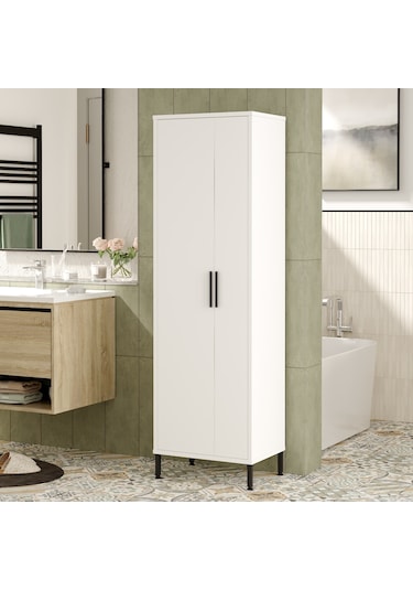 Robin Home Carmen Çok Amaçlı Dolap Vileda Banyo Dolabı Beyaz