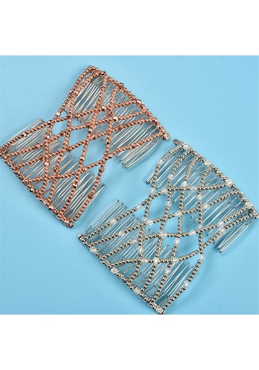 3 Adet Kadın Elastik Sihirli Dıy Vintage Kafa Bandı Moda Saç Makinesi Topuz Saç Tarakları Metal Tokalar Saç Aksesuarları Siyah Çok Renkli