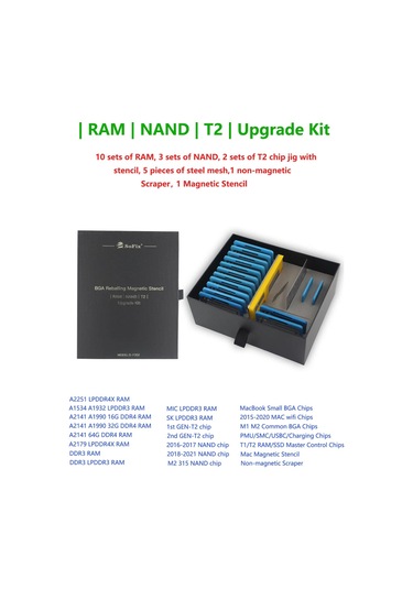 Sofix S-f302 Apple Uyumlu MacBook Ram Nand T2 Bga Çip Onarım Kalıbı Kit A2159 Seçenek