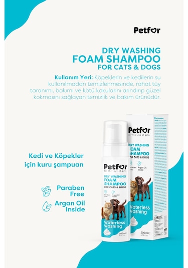 Kedi Ve Köpekler İçin Kuru Şampuan 200 Ml