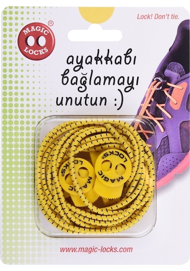 Magic Locks Yuvarlak Akıllı Bağcık-Sarı Sarı
