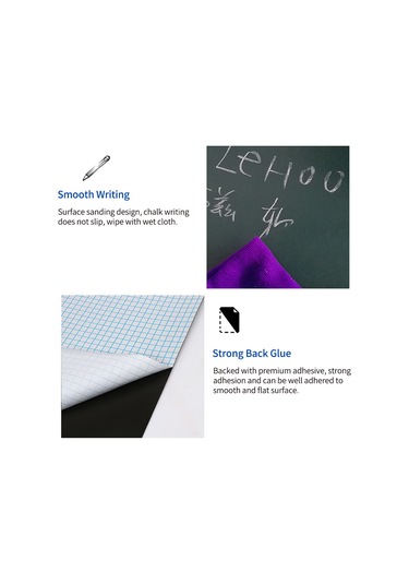 Springsun 45x200cm Magnetik Vinyl Siyah Tahta Sticker - Öğretim, Ofis Ve Ev İçin Yeniden Kullanılabilir Yazma Ve Çizim Paneli Siyah