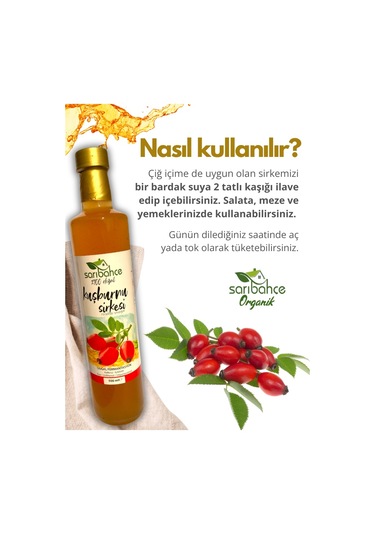 Kuşburnu Sirkesi 500 Ml - Organik Doğal Fermantasyon
