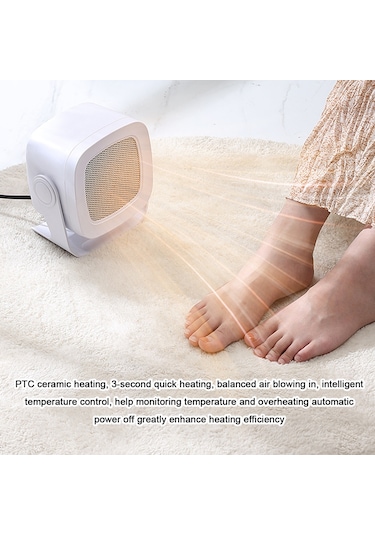 Teltree Taşınabilir Ptc Seramik Isıtıcı, 400-800w Hızlı Isıtma, 90 Geniş Açılı Sıcak Hava Üfleyici, Kış İçin Portatif Isıtıcı