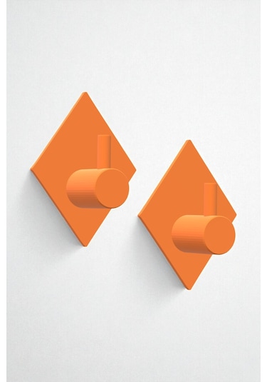 2'li Askılık Havlu Askısı, Bornoz Askısı, Kapı Arkası, Duvara Monte, Dayanıklı Malzeme, Turuncu 93 Turuncu