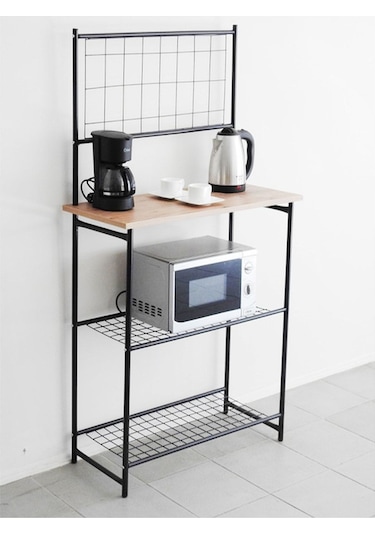 Weblonya Mutfak Bangosu Raf Bar Masası Çok Amaçlı Masa Siyah 5159