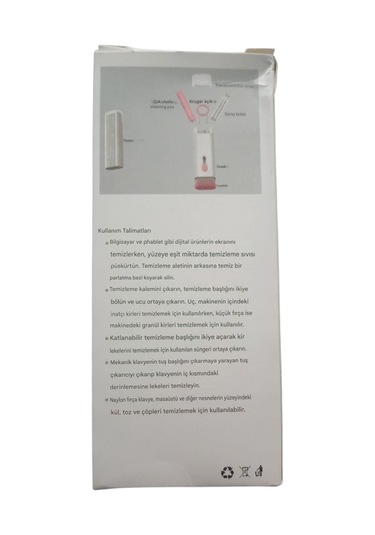 Temizlik 7 İn1 Seti Yumuşak Kıllı Fırça Kalem Aleti, Klavye Ve Ekran Kazıyıcısı, Toz Giderici 1 Set Beyaz