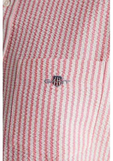 Gant Erkek Pembe Regular Fit Klasik Yaka Çizgili Gömlek Pembe