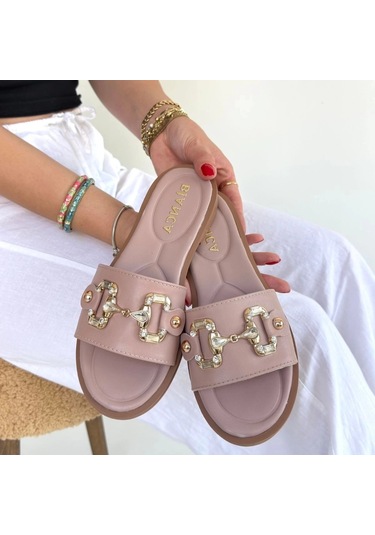 Biçomi Toha Pudra Cilt Tokalı Terlik Çok Renkli