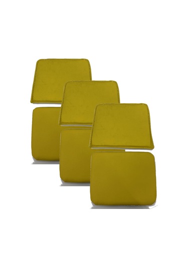 Knsz minder seti 3 lü zng&mğr&uslu srı suni deri tel bar sandalyesi oturma ve sırt minderi set