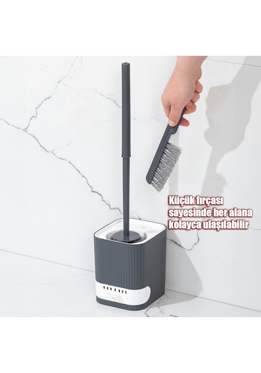 Porsima 2027 Pratik Tuvalet Fırçalığı Banyo Tuvalet Fırçası Antra
