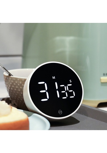 Teltree Beyaz Manyetik Led Gösterge Devirli Zamanlayıcı - Sessiz Modlu, Akıllı Zaman Yönetimi İçin Mutfak Ve Öğrenme