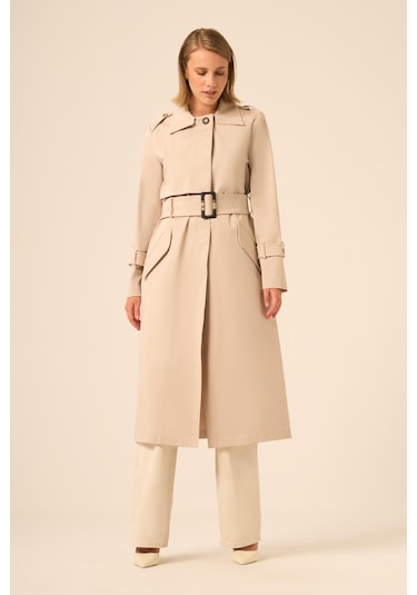 Ftz Women Kadın Trenç Kaban Beige 31211 Beige